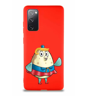 Samsung Galaxy S20 FE Soft Premier Kapak Bayan Puff Tasarımlı Silikon Kılıf - Kırmızı (Şeffaf)