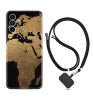 Samsung A23 A31 A32 A50 A51 A52 A53 A70 Kılıf Boyun Askılı Silikon Map Planet 1656