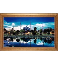 Çerçeveli Paspartulu Manzara Tablo bm0846 (Gold)