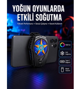 Dijital Göstergeli Evrensel Telefon Soğutma Fanı Yeni Nesil