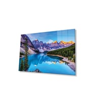Dağ Yansıma Manzara Cam Tablo 4mm Dayanıklı Temperli Cam Mountain Reflection Landscape Glass Table (Çok Renkli)