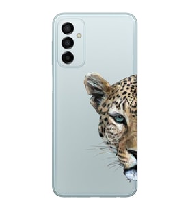 Samsung Galaxy M13 Uyumlu Kaplan Desenli Şeffaf Telefon Kılıfı