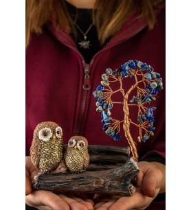 Lapis Lazuli Taşı El Yapımı 11x15cm Doğal Taş Dekoratif Hayat Ağacı