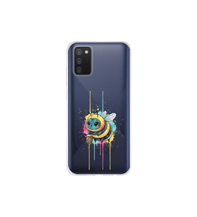 Samsung Galaxy A02s ile uyumlu Splash arı tasarımlı şeffaf silikon kılıf