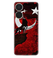 Realme C55 Kılıf Resimli Desenli Baskılı Silikon Wolf and Moon 2 1381