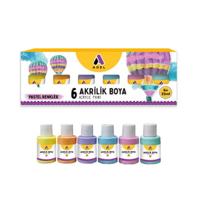 Akrilik Boya Pastel Renkler 6 Renk (6x25 ml) 1 Paket Adel Akrilik Boya Pastel Renkler 6x25 ml 1 Paket (Karışık)
