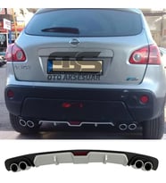 Nissan Qashqai Difüzör Arka Tampon Eki 4 Egzoz Çıkışlı Gri