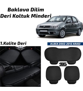 Fiat Albea 2002-2012 Arası Siyah Deri Oto Koltuk Minderi