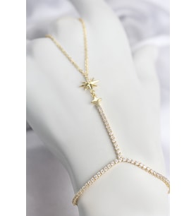 Gold Renk Pirinç Zirkon Taşlı Kutup Yıldızı Model Şahmeran 5886 - SSSSSS5171-6768
