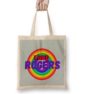 Mr Fred Rogers Quotes - Vintage Retro Style Art Bez Çanta Uzun Saplı