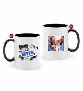 BK Gift Kişiye Özel Yakışıklı Dedem Tasarımlı Fotoğraflı Siyah Beyaz Kupa Bardak-1