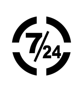 7-24 Açık Yazısı Sticker Yapıştırması