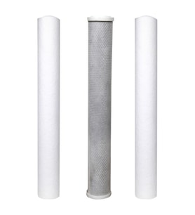 Su Arıtma 20'' Filtre Seti 5 Mikron + Blok Karbon + 1 Mikron (Beyaz)