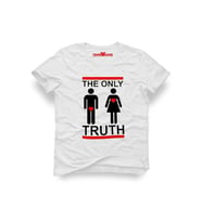 Tshirthane The Only Truth Komik Baskılı Erkek Dar Kesim Slim Fit t-shirt (Beyaz)