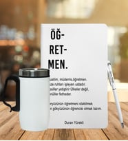 Öğretmenler Gününe Özel Defter Kalem Ve Termos Seti (Model 4)