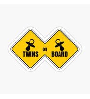 Arabada İkiz var Twins On Board Sticker Yapıştırma 19CM md3