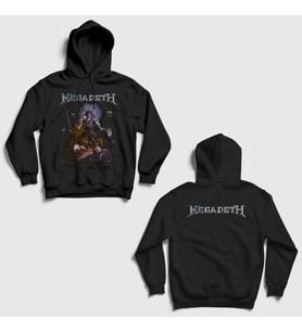 Presmono Unisex Siyah Cyber Army V2 Megadeth Sırt Baskılı Kapüşonlu Sweatshirt 516268tt