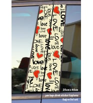 love aşk sticker yan kapı direk kaplama 2li sol sağ takım yapıştırma