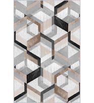 Eliana Home Baskılı, Yıkanabilir Kaymaz Taban Salon Halısı LNA1544-HT176 100x150 cm (Kahverengi)