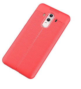 Huawei Mate 10 Pro Kılıf Deri Tarzı Niss Silikon Case (Kırmızı)
