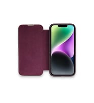 iPhone 14 Pro Kılıf Dolpin Kapaklı - Derin Mor