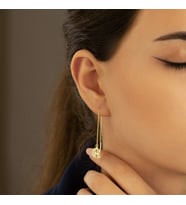 DKMN Gümüş Monogram Gümüş Küpe Kadın İsimli Gümüş Küpe (Gold)
