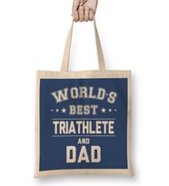 Fathers Day Worlds Best Runner And Dad Bez Çanta Uzun Saplı