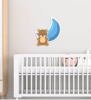 BK Gift Sevimli Ayı Tasarımlı Çocuk Odası Ahşap Duvar Süsü-1 (Beyaz)