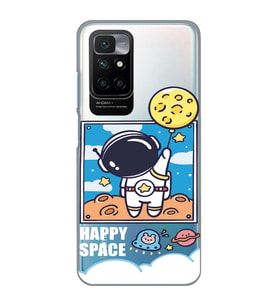 Redmi 10 2022 Uyumlu Astronot Desenli Şeffaf Telefon Kılıfı