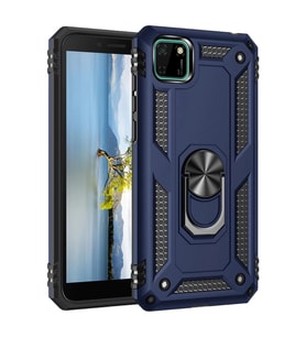 Durukar® Huawei Y5P Kılıf Sofya Yüzüklü Silikon Kapak - Lacivert