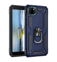 Durukar® Huawei Y5P Kılıf Sofya Yüzüklü Silikon Kapak - Lacivert