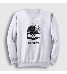 Presmono Unisex Beyaz Skull Call Of Duty Sweatshirt 27316tt (Beyaz)