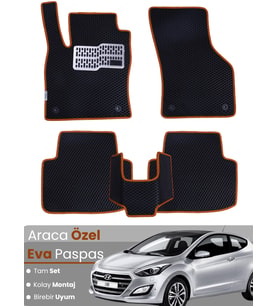 HYUNDAİ i30 (2011-2017) Uyumlu EVA Paspas Tam Set–Araca Özel,Kolay Montaj,Su Geçirmez