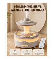 Mey İthalat® UFO Yağmur Efektli Hava Nemlendirici 350 ML RGB Işıklı Uzaktan Kumandalı