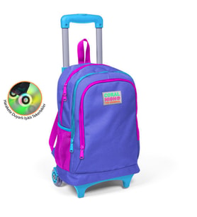 Coral High Kids Lavanta Üç Bölmeli Işıklı Tekerlekli  Çekçekli Okul Sırt Çantası 23903