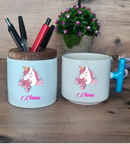 Unicorn Hediye Sepeti Kupa Bardak T Kulplu, Kalemlik Hediyeleri Kız Çocuğuna Arkadaşa Sevgiliye Doğum Günü Hediyesi (Model 3)