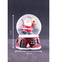 Yılbaşı Yeni Yıl Noel Baba Temalı Orta Boy Işıklı Kar Küresi 9 cm A