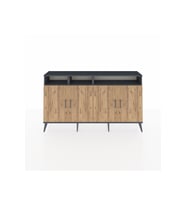 Arges Konsol 6 Raflı 4 Kapaklı 176x30x99 Antrasit-Çam/Antrasit