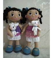 Kedili Kız Amigurumi Organik Oyuncak