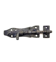 Antika Tarz Dekoratif Pirinç Dövme Kapı Sürgüsü - 7cm, Oksit