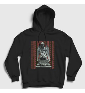 Presmono Unisex Siyah Angels Bring Me The Horizon Kapüşonlu Sweatshirt 20609tt