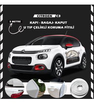 Citroen C3 Oto Araç Kapı Koruma Fitili 5metre Parlak Beyaz Renk