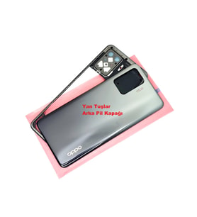 Tkgz Oppo Reno 5 Lite kasa Arka Pil Batarya Kapağı Siyah