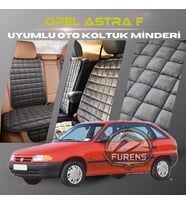 Opel Astra F Antrasit Renk Tay Tüyü Cepli & Terletmez Sırtlı Oto Koltuk Minder Seti - Koltuk Koruma Kılıfı (ÖN & ARKA TAM SET)