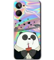 Realme 10 4G Kılıf HD Desen Baskılı Kılıf - Milkshake Panda