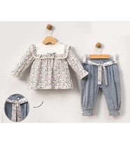 ÇİÇEK BASKILI BEBE 2'Lİ KIZ TAKIM