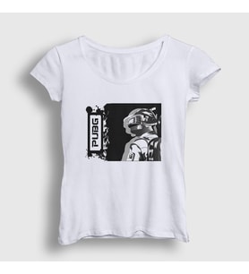 Presmono Kadın Beyaz Helmet Pubg T-Shirt 30436tt