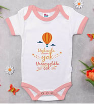 BK Kids Uykuyla Aram Yok Tasarımlı Pembe Bebek Body Zıbın-1