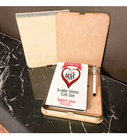 Sevgiliye Hediye Ahşap Kutulu Defter Kalem Set 007
