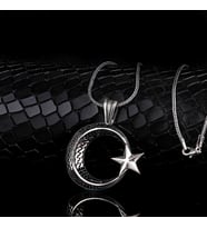 925 AYAR GÜMÜŞ ÖRGÜ MODEL AYYILDIZ MİKRO TAŞLI KOLYE